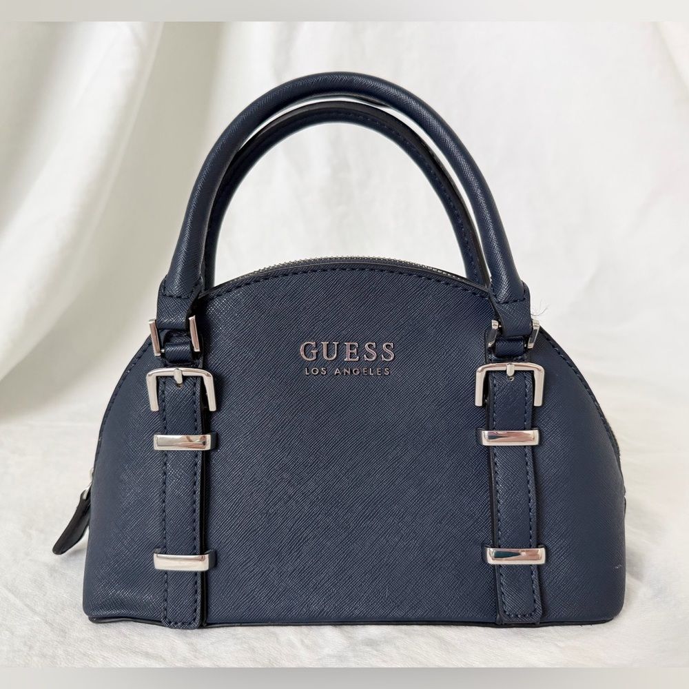 GUESS Navy Blue Dome Satchel Purse | Cross Body | Like New